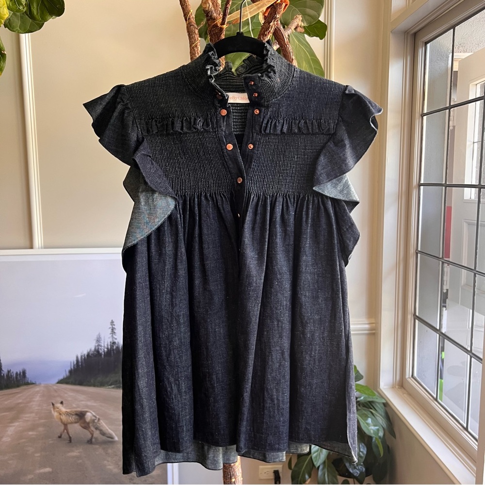 See by Chloé Chambray Blouse Sz S/36